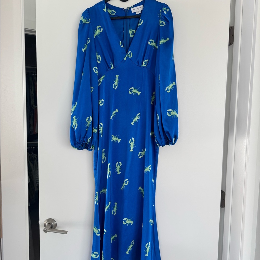 Never Fully Dressed Blue and Green Long Sleeve Dress
